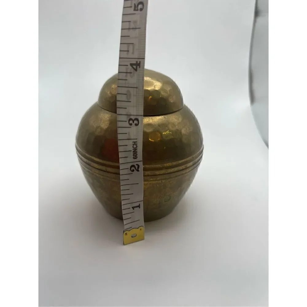 Metal small vintage ginger jar brass